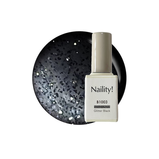 Naility！（ネイリティー）カラージェル ボトルタイプ B1003 グリッターブラック 1