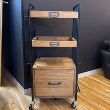 【アウトレット】シャビーシック_アンティーク木製ワゴン DIAN（ディアン）Type BOX アンティークブラウン