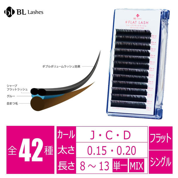 【BL】＃フラットラッシュ[Jカール 太さ0.20 長さ8mm］ 1