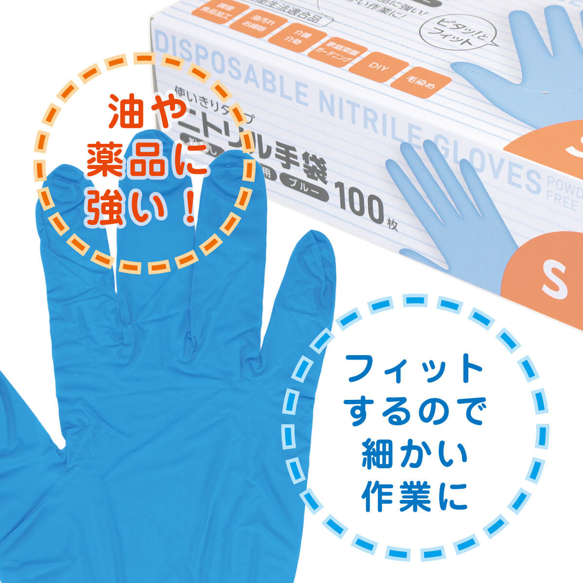 ニトリル手袋 SSサイズ 100枚入の卸・通販 | ビューティガレージ