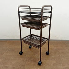 3段ワゴン ブラウン