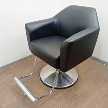 タカラベルモント STYLING SOFA II Morb スタイリングソファ モーブ ブラック 丸盤ベース アルミバー 新品レザー張替済