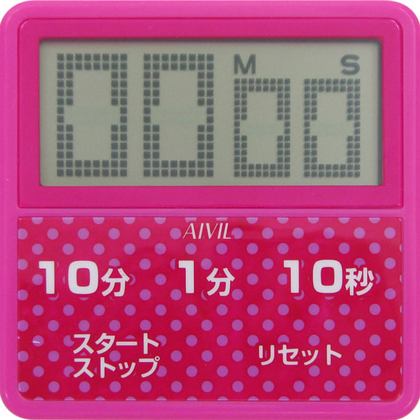 防滴大画面タイマーT-163PK ピンク 1
