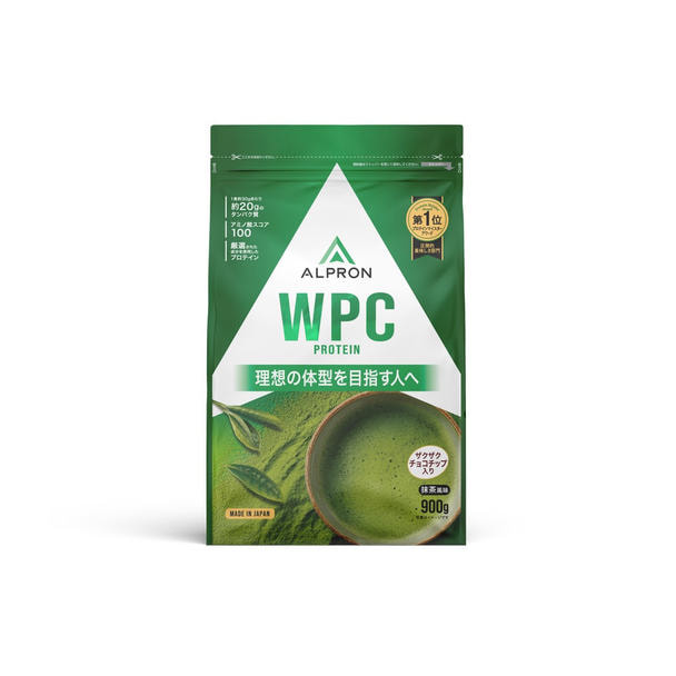 ALPRON WPC（ホエイプロテイン）抹茶風味（チョコチップ入り） 900gの