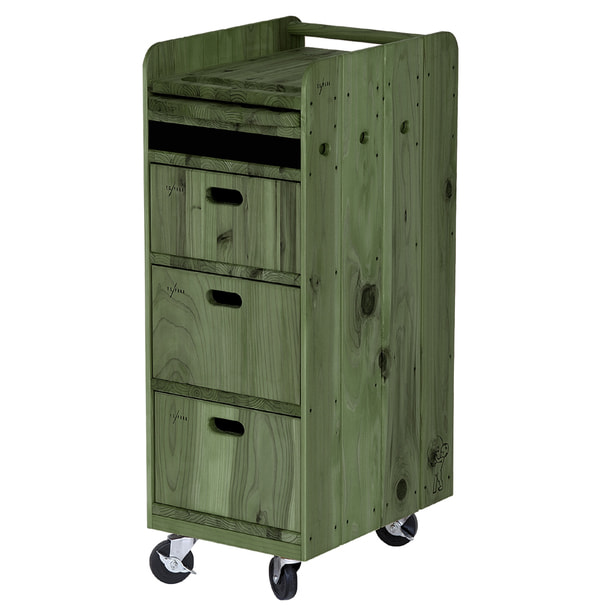本を収納するカートワゴン｜ikususu FURNITURE｜無垢材家具