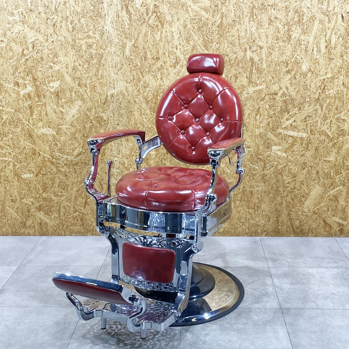 中古】ビューティーガレージ 理容椅子 『S1805』ヴィンテージレッド