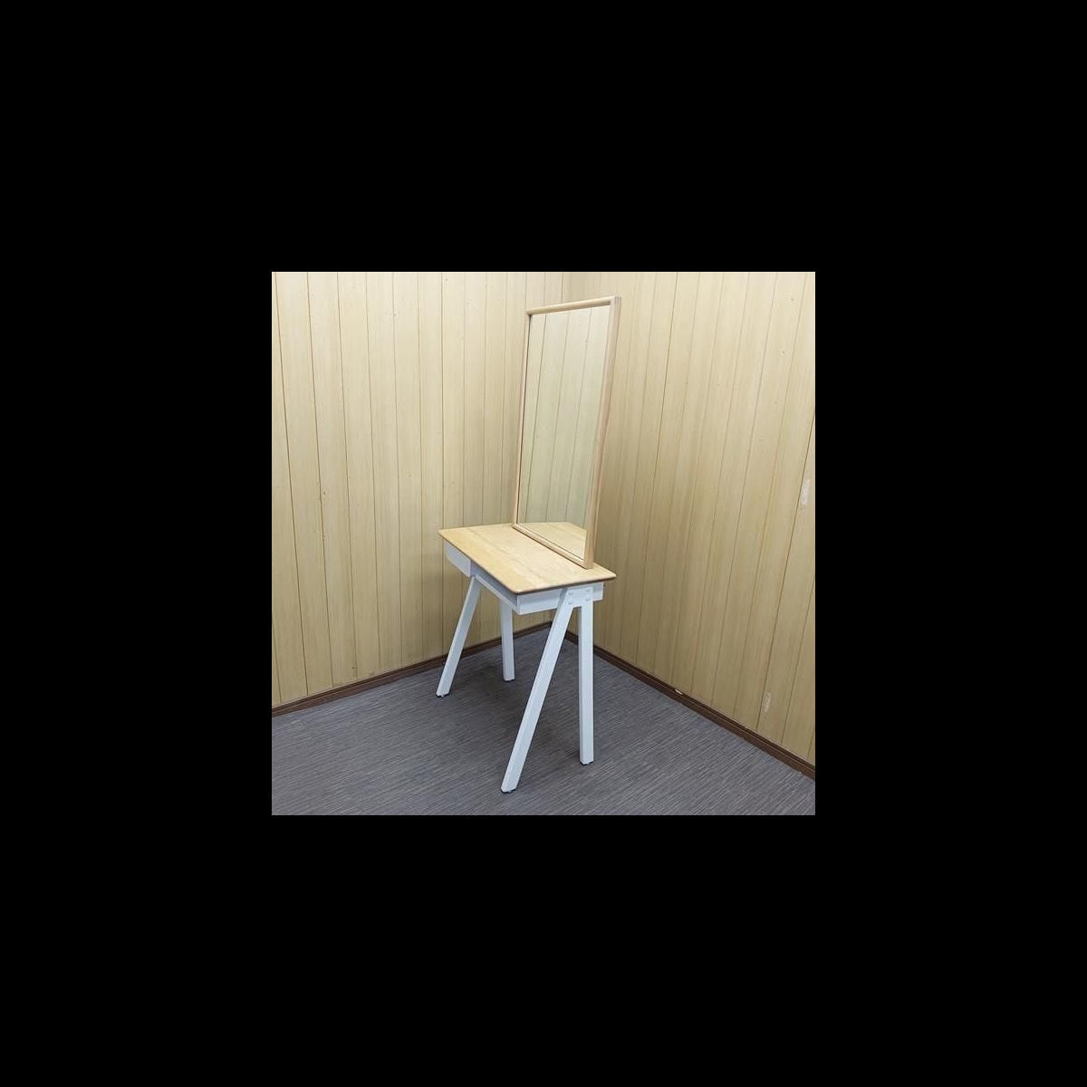 自立式木製片面ドレッサー ウッド ホワイトの卸・通販 | ビューティ