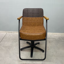 【アウトレット】【TOUGH DESIGN PRODUCT】スタイリングチェアT202　 キャメル&times;ヴィンテージブラウン 