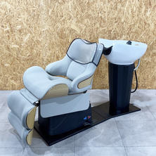 【中古】ビューティガレージ　リラクゼーションシャンプーユニット 『SPAZIO Ⅱ（スパツィオ）BASIC』ライトグレー