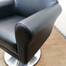 タカラベルモント STYLING SOFA TYPE B スタイリングソファ タイプB ブラック アルミバー付 丸ベース 新品レザー張替済 8