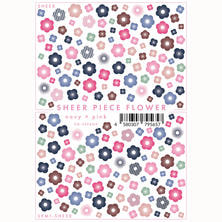写ネイル SHEER PIECE FLOWER navy &times; pink