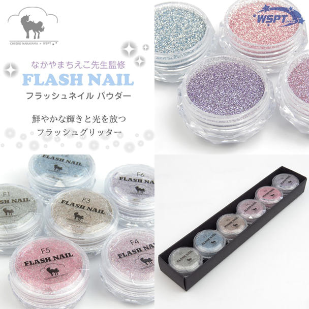 【PD51076】Star Bit's なかやまちえこ先生監修 フラッシュネイルパウダー 6色セット 1