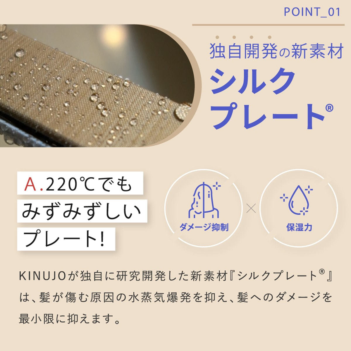 KINUJO W -worldwide model- キヌージョ ワールド ストレートヘアアイロン シルクプレート 最高220℃ ブラック 
