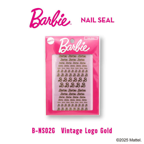Barbie ネイルシール NS02G ビンテージロゴ ゴールド 1