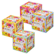 ノベルティ「ありがとう」キューブティッシュ 100個入り