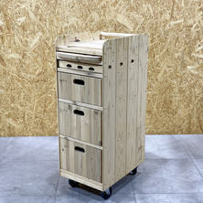 Y.S.PARK『ウッドワゴン　YS-F10』ホワイトグレー