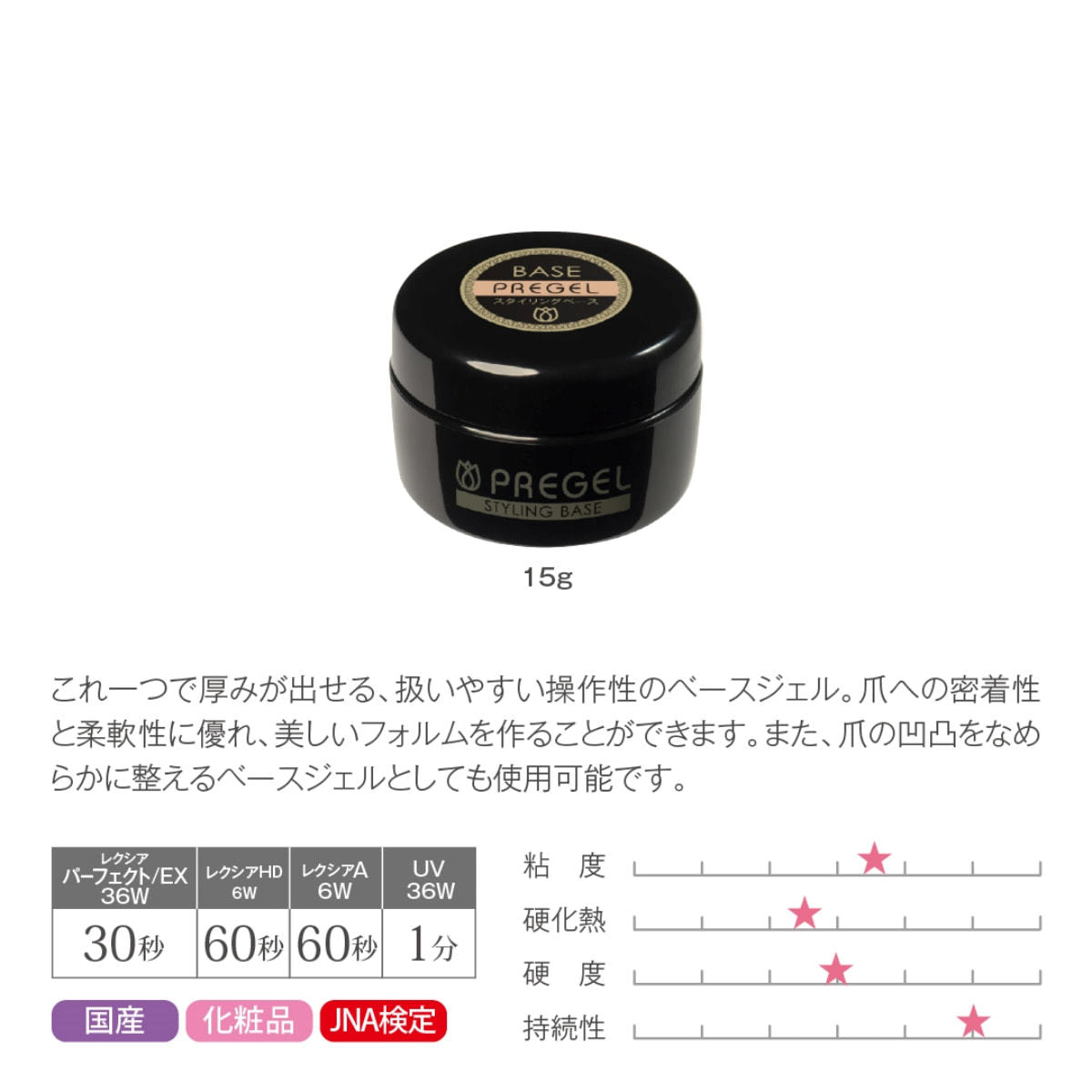 PREGEL ベース15g、トップ15g、マジカルプライマー7ml 計3点セット