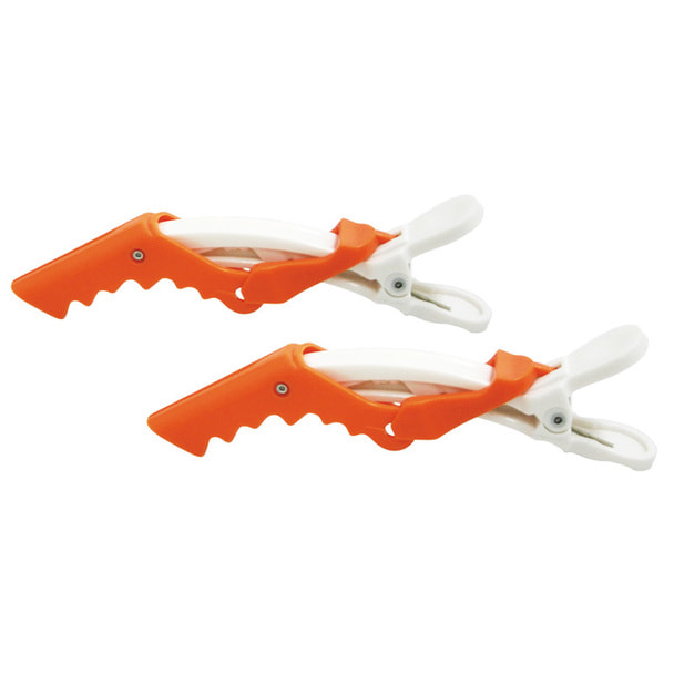 ワニワニクリップ (オレンジ＆ホワイト)