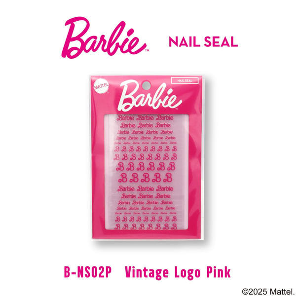 Barbie ネイルシール NS02P ビンテージロゴ ピンク 1