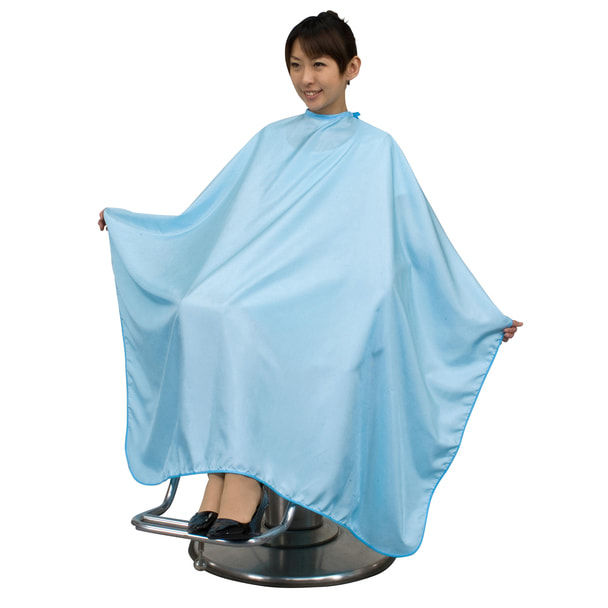 No.3001 パステルカラー ヘアーカッティングクロス（ヒモ付） ブルー 日本製 1