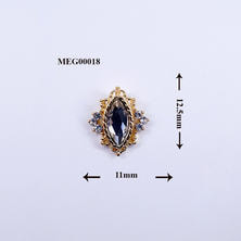SONAIL&times;MEG ブラックキュービックジルコニア付きビジュー ゴールド