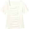 半袖ギャザーT（シアロンシルキースムース）WP318-7（LL）（ホワイト） 1