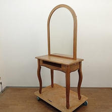 自立式片面ドレッサー 木製アーチ型 ナチュラルウッド 木目ブラウン