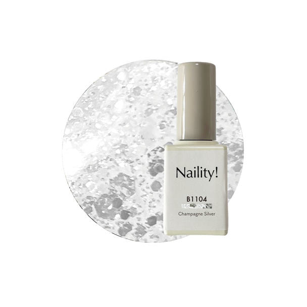 Naility！（ネイリティー）カラージェル ボトルタイプ B1104 シャンパンシルバー 1