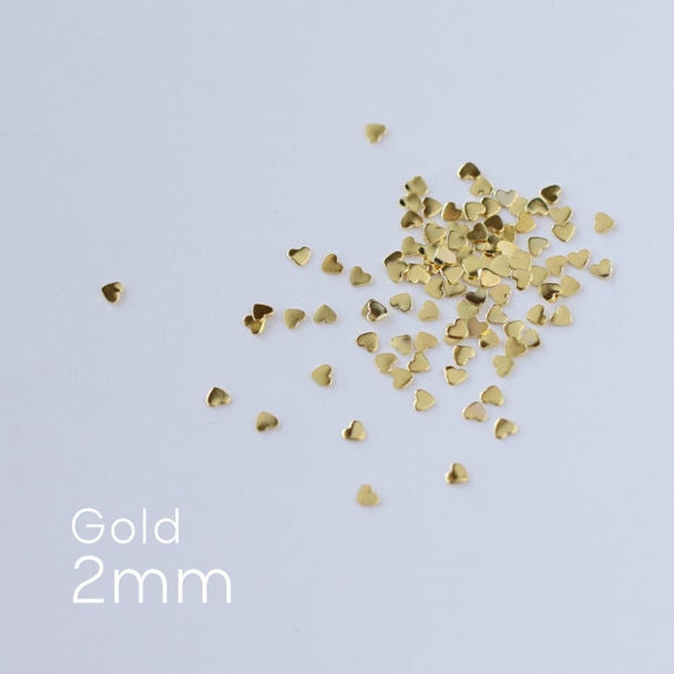 Bonnail フラットスタッズ ゴールド ハート 2mm