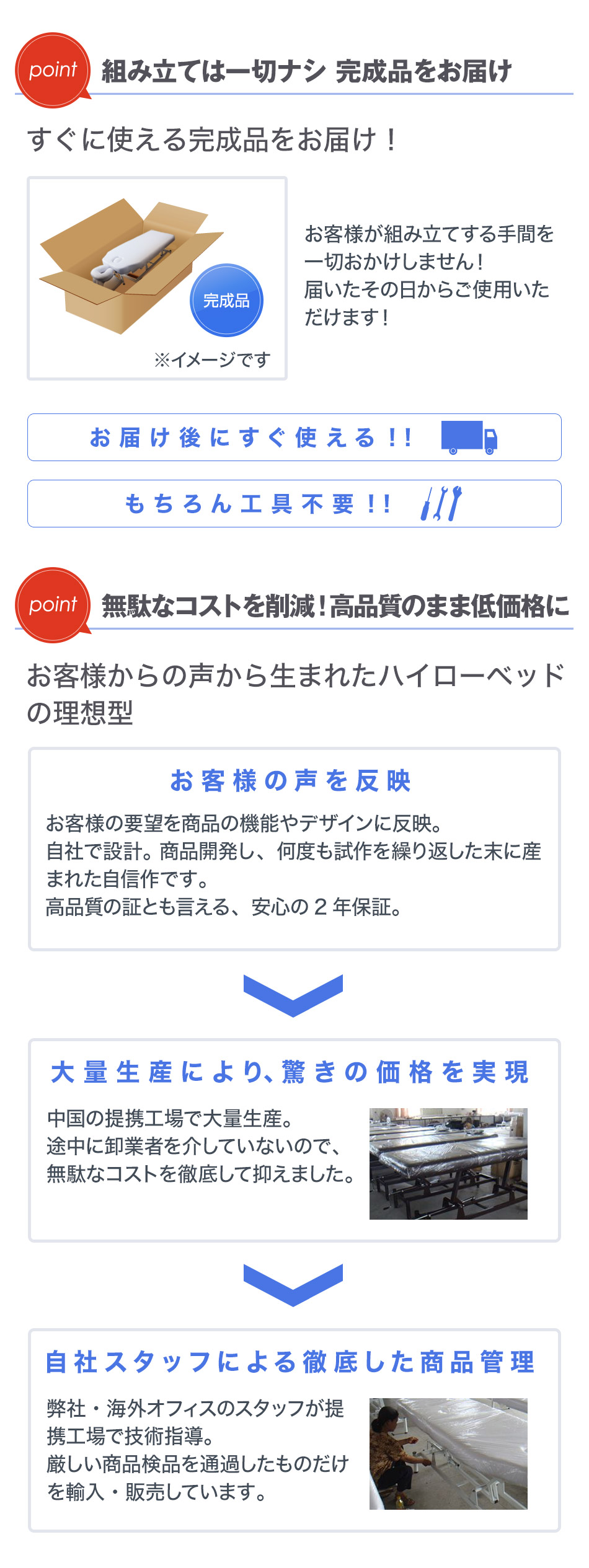 手動昇降リクライニングベッドDX ホワイト（オメガ式・フェイス