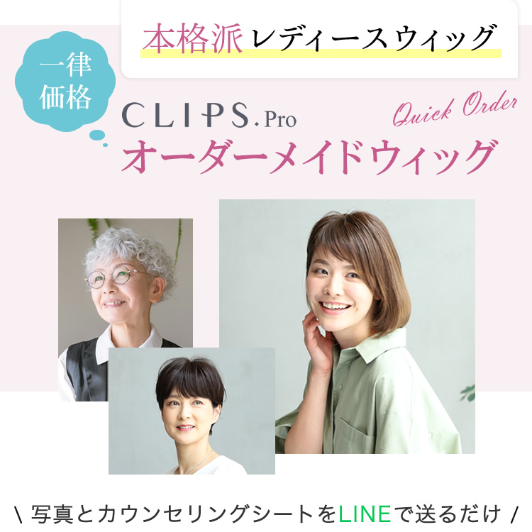 CLIPS.Pro セミオーダーメイドヘアウィッグ(トップ・分け目)の卸