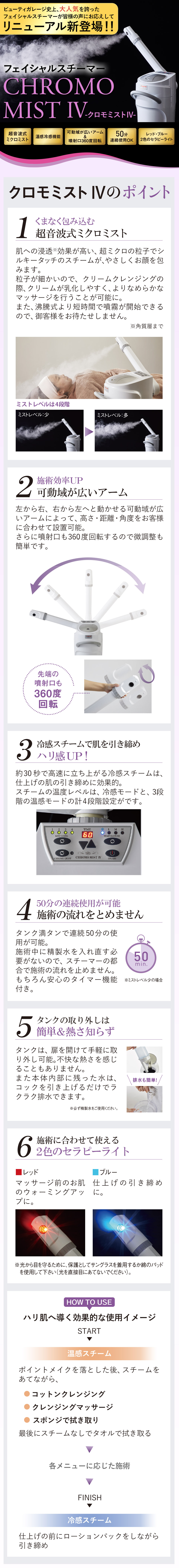 フェイシャルスチーマーCHROMO MIST Ⅳ【クロモミストⅣ】（HOT&COOL